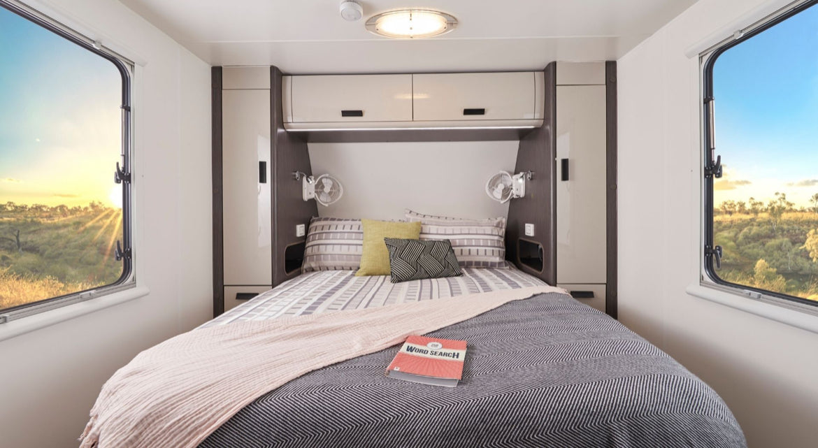 Caframo Sirocco II caravan fan 360 degree airflow
