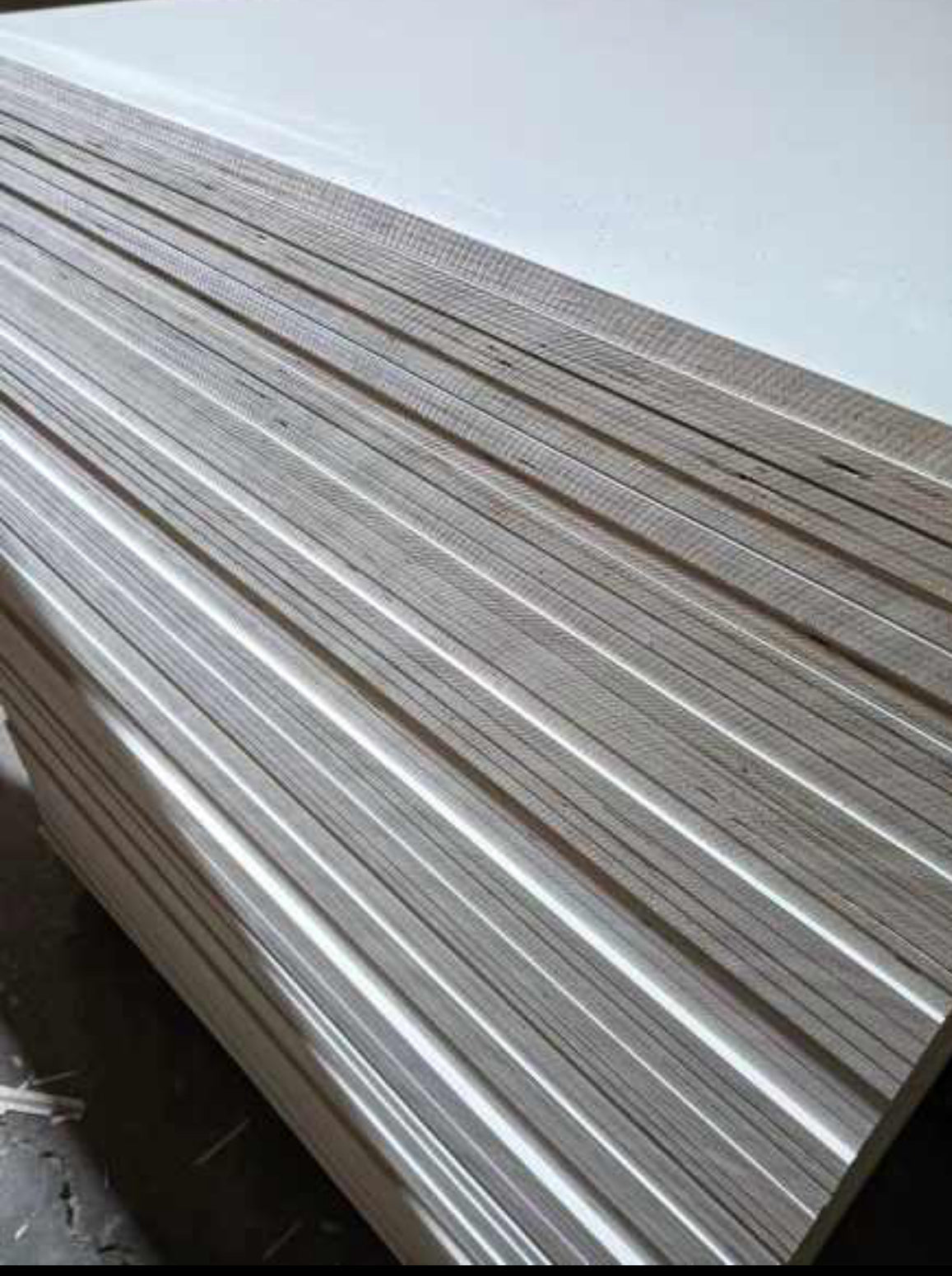 White laminated campervan plywood sheet