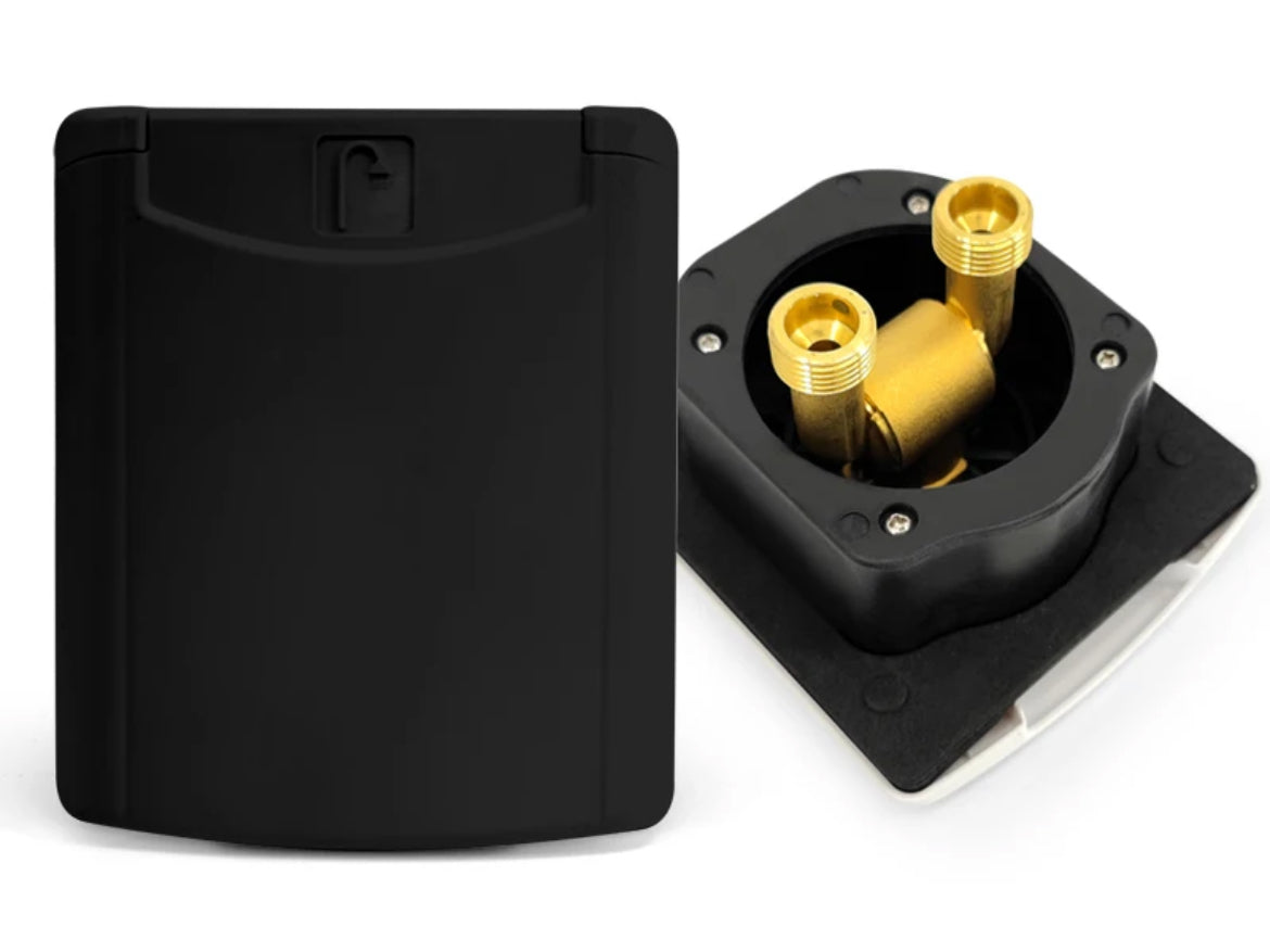 Outdoor shower outlet for campervan installation