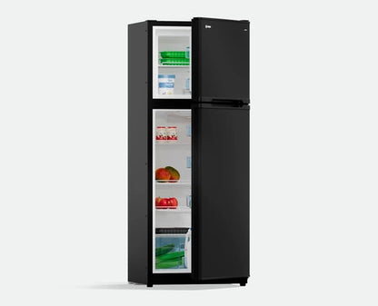 Bushman DC225L-X 225L upright fridge freezer partly open