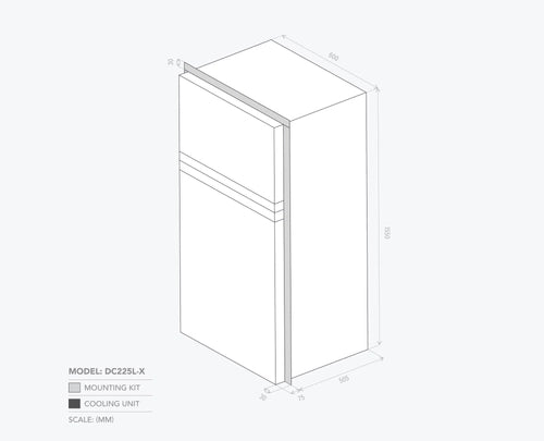 Bushman DC225L-X technical dimensions drawing