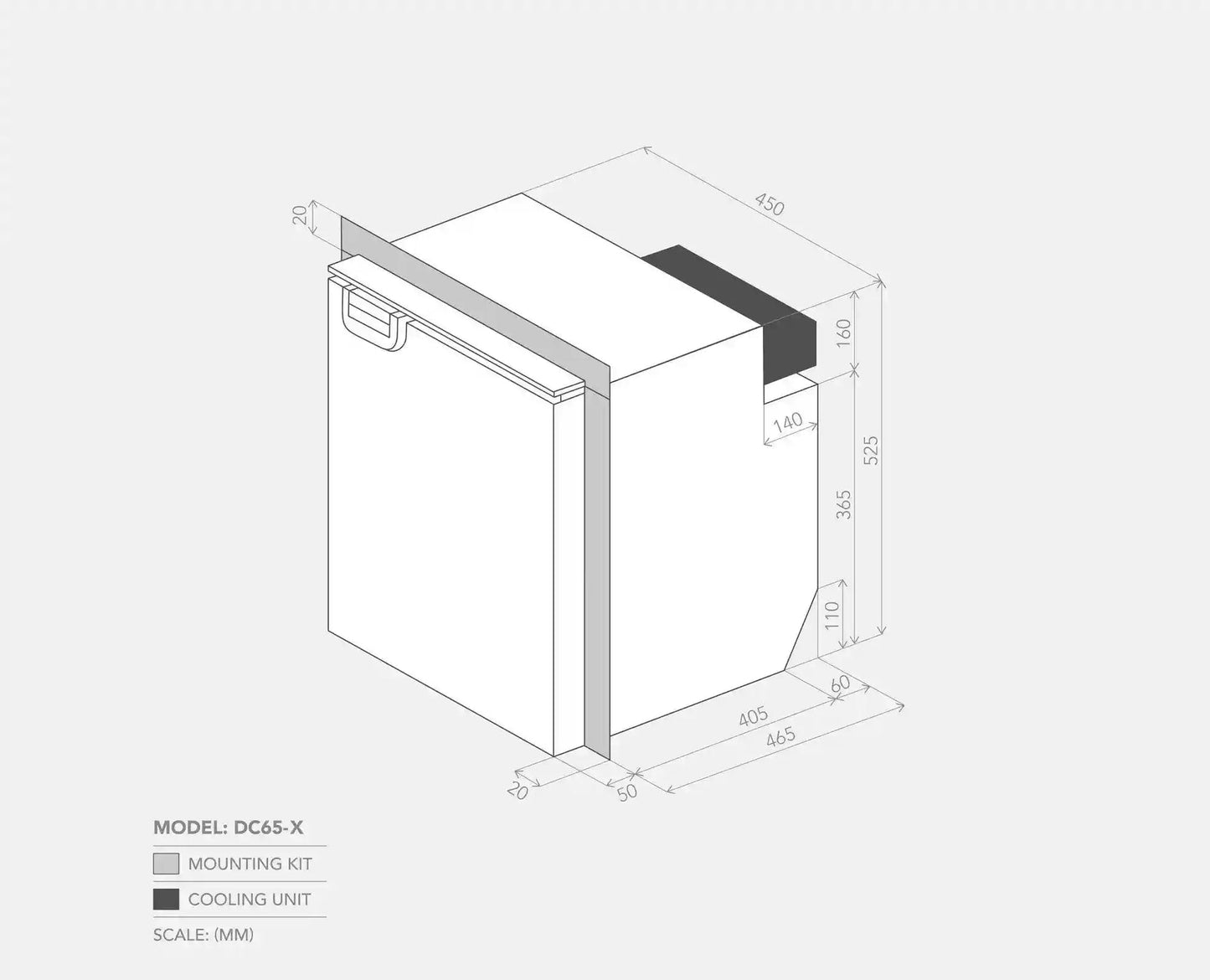 Bushman DC65-X upright fridge product detail