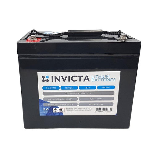 Invicta SNL12V75BT 12V 75Ah LiFePO4 battery with Bluetooth