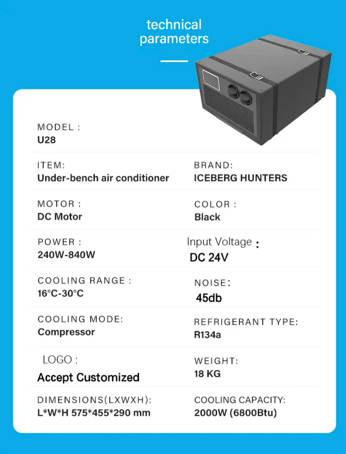 12/24V Underbunk Air conditioner